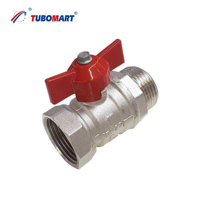 Nikel Plated Brass Gas Valve BSP NPT Thread Customized Support OEM Cocok untuk Berbagai Aplikasi Gas Industri