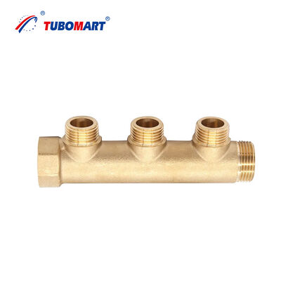 TUBOMART OEM Kualitas Tinggi Kuningan Manifold 4 Arah dengan Pipa Pex dan Pemanas Lantai Bawah Desain Gaya Modern Tegangan 220V